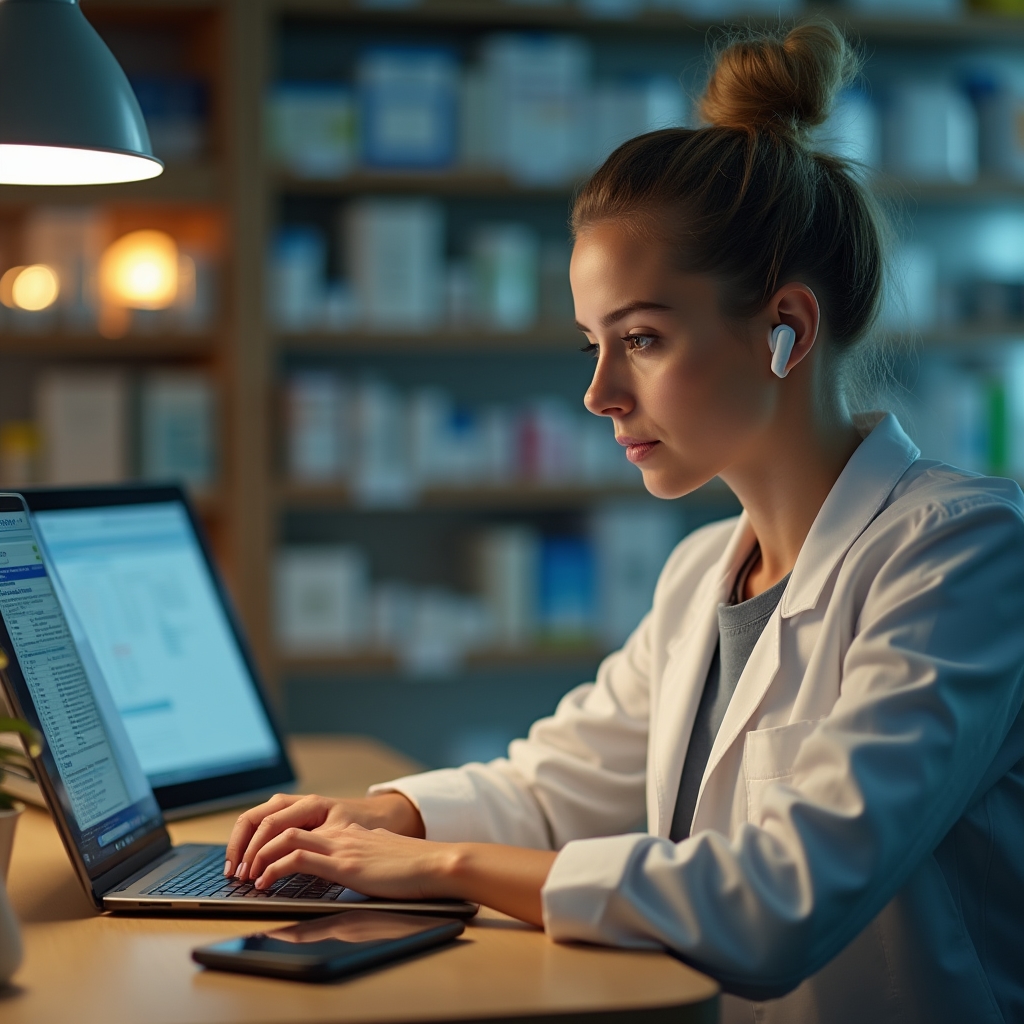 Profesionist din sănătate concentrat la lucru, fără distrageri